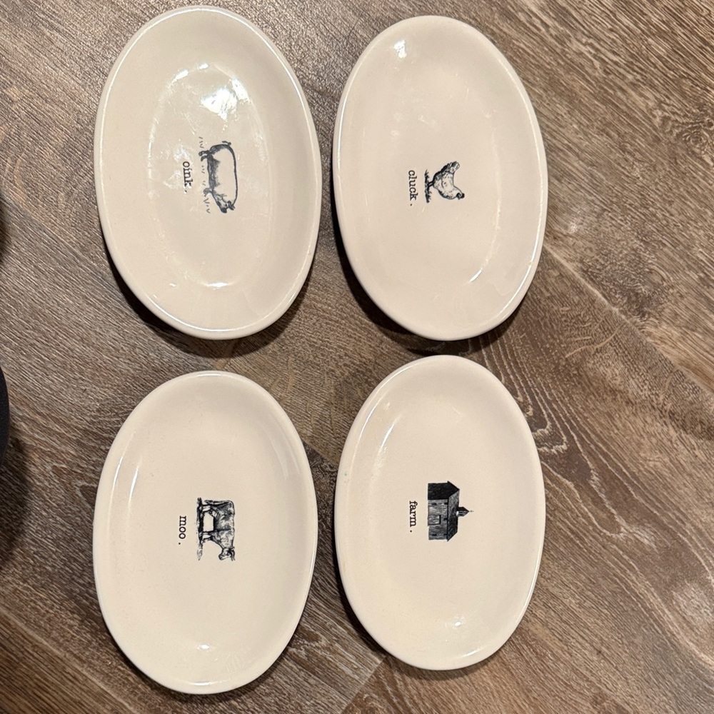 Rae Dunn Farmhouse Cream Oval Plates Set